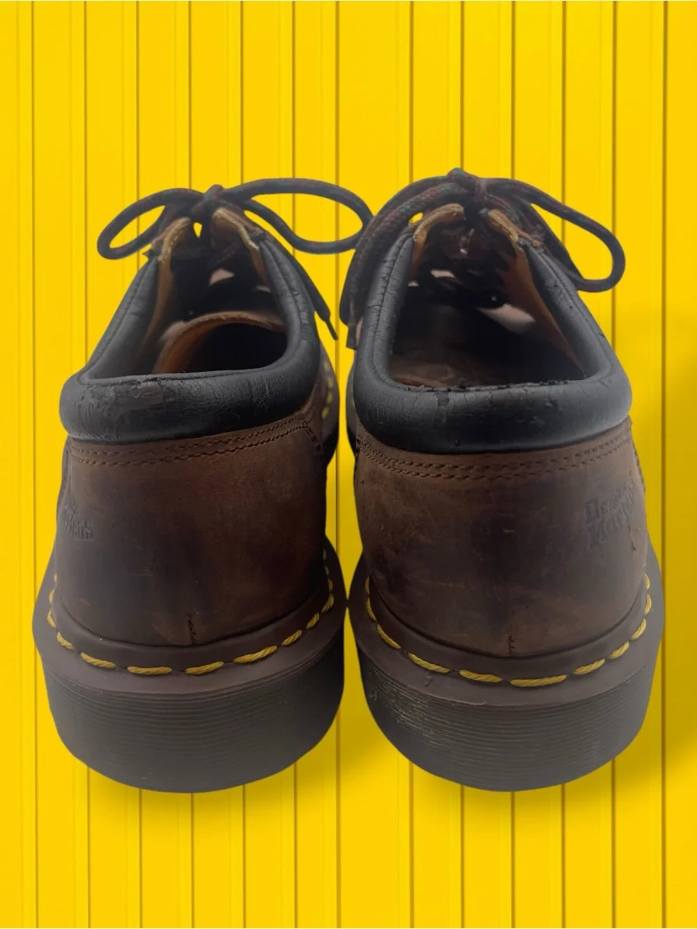 Dr. Martens Men’s Brown Leather 3-Eye Derby Shoes Size Men's 11 / Women's 12